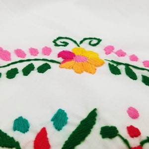 Embroidered Mexican Dress, Floral Embroidered Fit-Flare Dress Handmade image 9