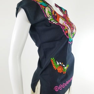 Embroidered Mexican Blouse, Floral Embroidered Blouse image 10