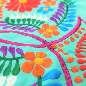 Embroidered Mexican Dress, Open-Shoulder Floral Embroidered Dress image 7