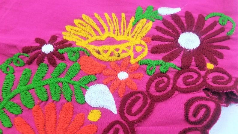 Embroidered Mexican Blouse, Floral Embroidered Blouse image 6