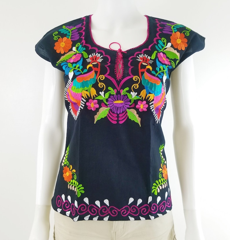 Embroidered Mexican Blouse Floral Embroidered Blouse