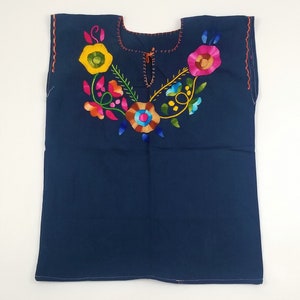 Embroidered Mexican Blouse, Floral Embroidered Blouse image 9