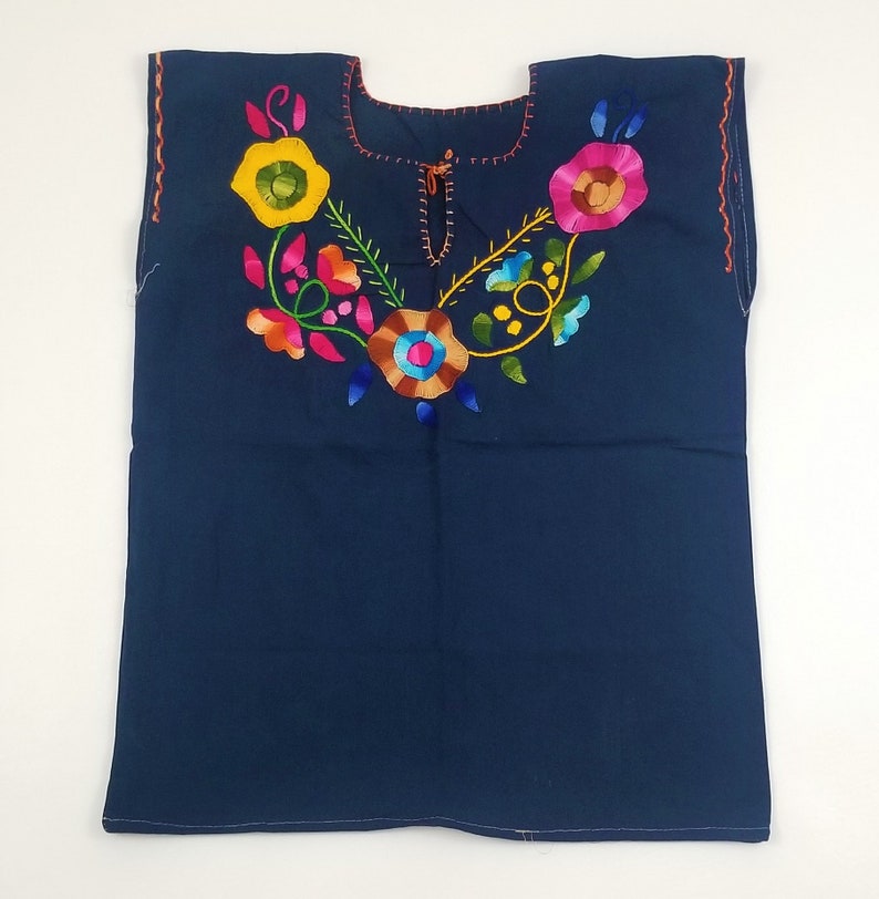 Embroidered Mexican Blouse, Floral Embroidered Blouse image 9