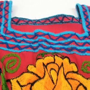 Embroidered Mexican Blouse, Floral Embroidered Blouse image 8