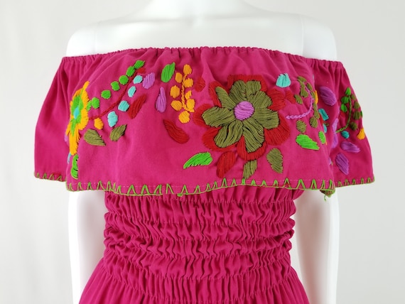 Embroidered Mexican Dress Floral 