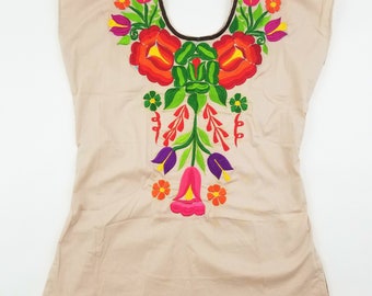 Embroidered Mexican Blouse, Oaxacan Embroidered Blouse