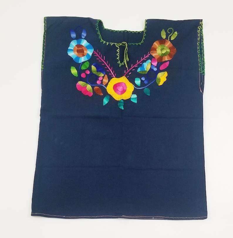 Embroidered Mexican Blouse, Floral Embroidered Blouse image 7