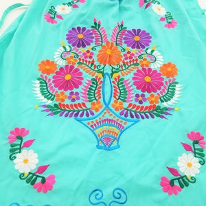 Embroidered Mexican Dress, Open-Shoulder Floral Embroidered Dress Pink