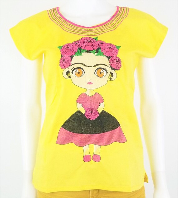 Blusa frida kahlo mexicana bordada blusa bordada oaxaque a blusa