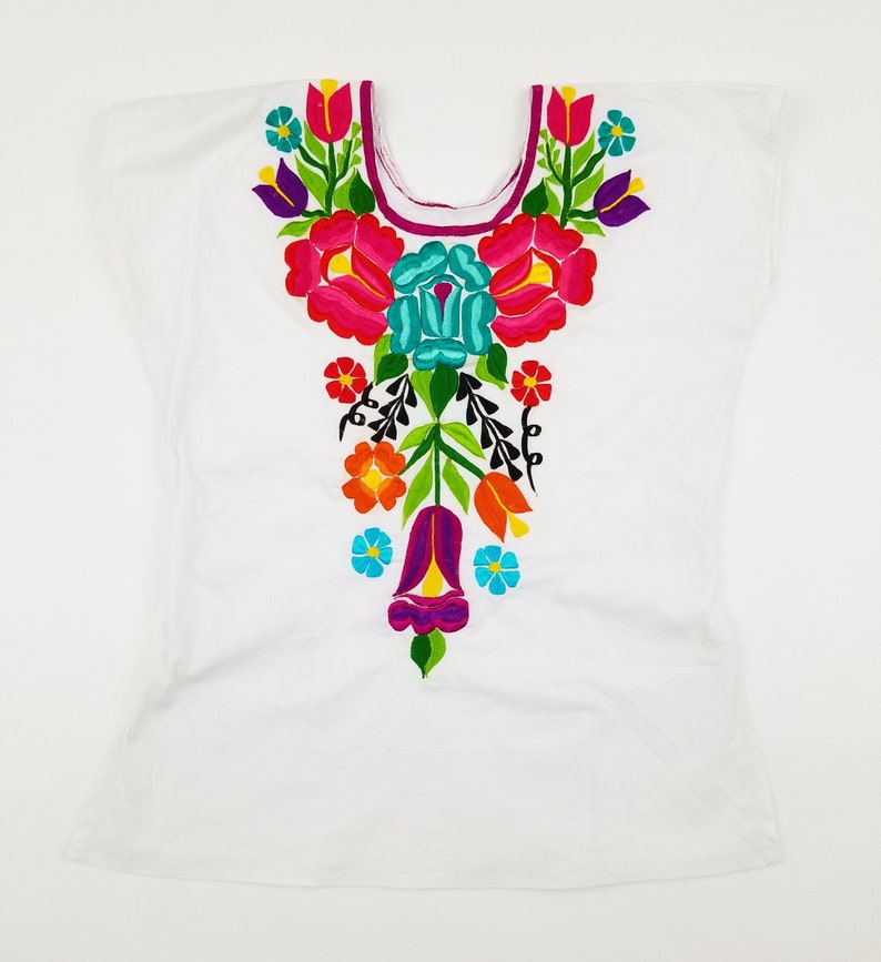 Embroidered Mexican Blouse, Oaxacan Embroidered Blouse image 2