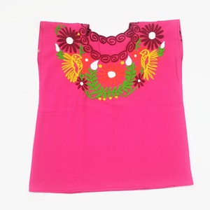 Embroidered Mexican Blouse, Floral Embroidered Blouse image 7