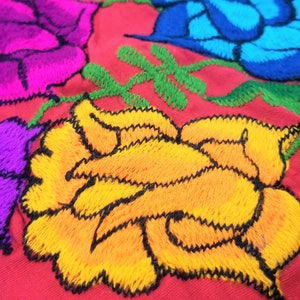 Embroidered Mexican Blouse, Floral Embroidered Blouse image 5