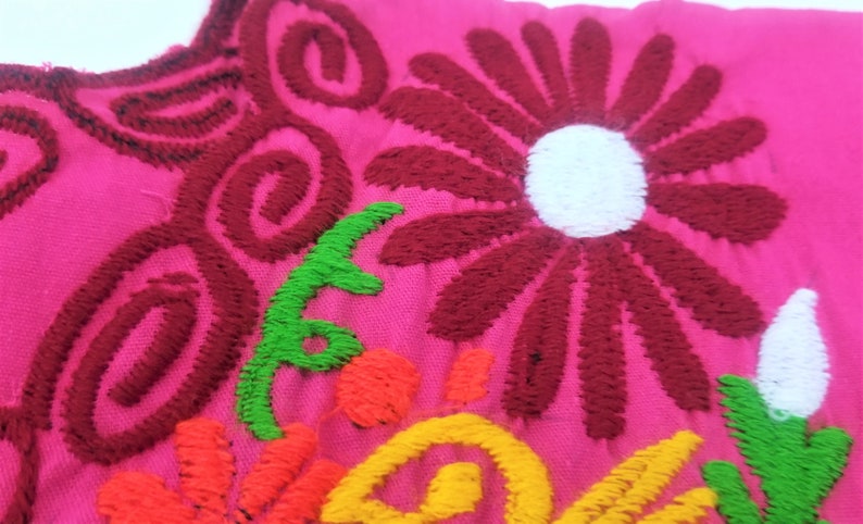 Embroidered Mexican Blouse, Floral Embroidered Blouse image 4