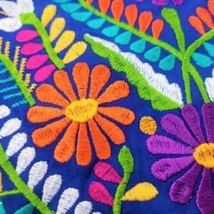 Embroidered Mexican Dress, Open-Shoulder Floral Embroidered Dress image 5