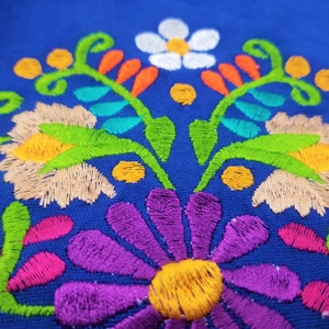 Embroidered Mexican Dress, Open-Shoulder Floral Embroidered Dress image 7