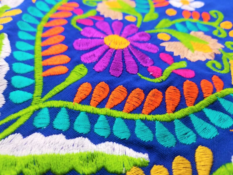 Embroidered Mexican Dress, Open-Shoulder Floral Embroidered Dress image 6