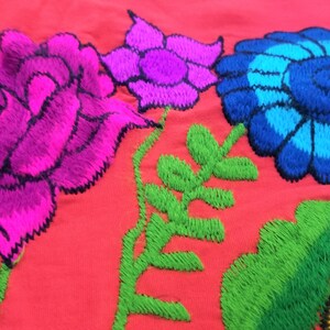 Embroidered Mexican Blouse, Floral Embroidered Blouse image 6