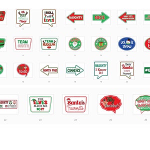 Christmas & Holidays 26 printable photo booth prop signs