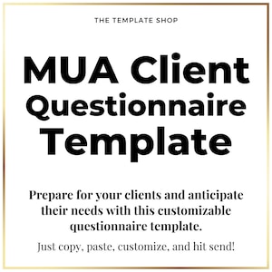 Plantilla de cuestionario para clientes de MUA: Formulario para empresas de belleza