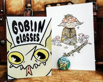 All the Goblins! Print, Zine and Badge Bundle