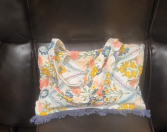 Portemonnee/draagtas met bloemen