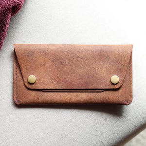 Cartera rústica hecha a mano, cartera de moto para hombre, cartera de mano para mujer