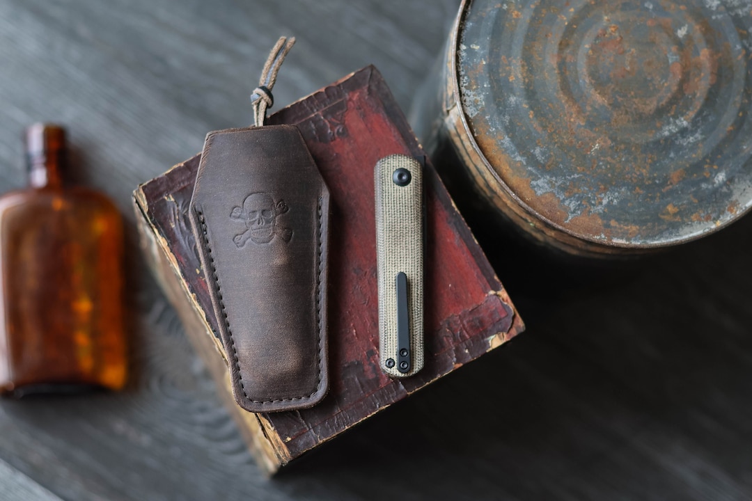 Large Leather Knife Case, Pocket Knife Sheath, Coffin Knife Case Etsy