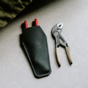 Leather Knipex Knife Case, Pocket Knife Sheath, Coffin Knife Case