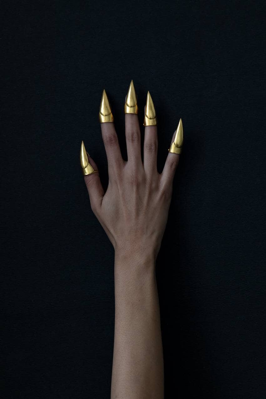 The Witch/Nail Ring/925Sterling Silver/18k Gold Plated/Designer/Handmade/Wedding Wear/Bridal/Plain/gift/women's jewelry/daily wear/Quirky