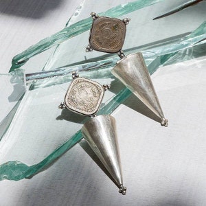 5 Paisa coin earring/925 Sterling Silver/Flowers Earrings/Oxidized Polish/Designer/Handmade/danglers/gift/women's jewelry/Coin Earring