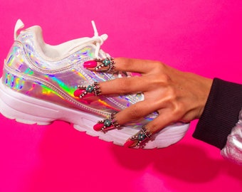 Unicorn nailring/925Sterling Silver/Light weight/Designer/Handmade/Gothic/Pearl/Bhavya Ramesh/gift/one of a kind/Fierce/Punk/Feisty/Weapon