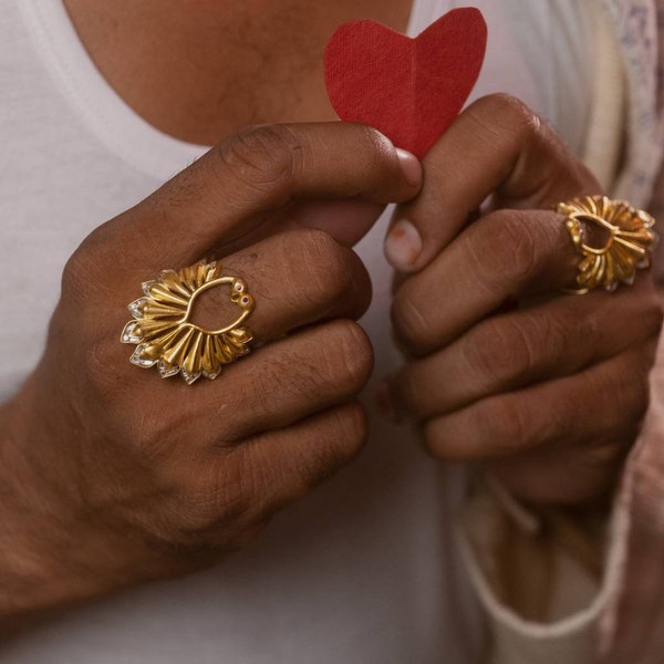 Pongal Ring/Full Finger Ring/925 Sterling Silver/Light weight/Designer/Handmade/Insect/one of a kind/Fierce/Punk/Feisty/Weapon/Kundan