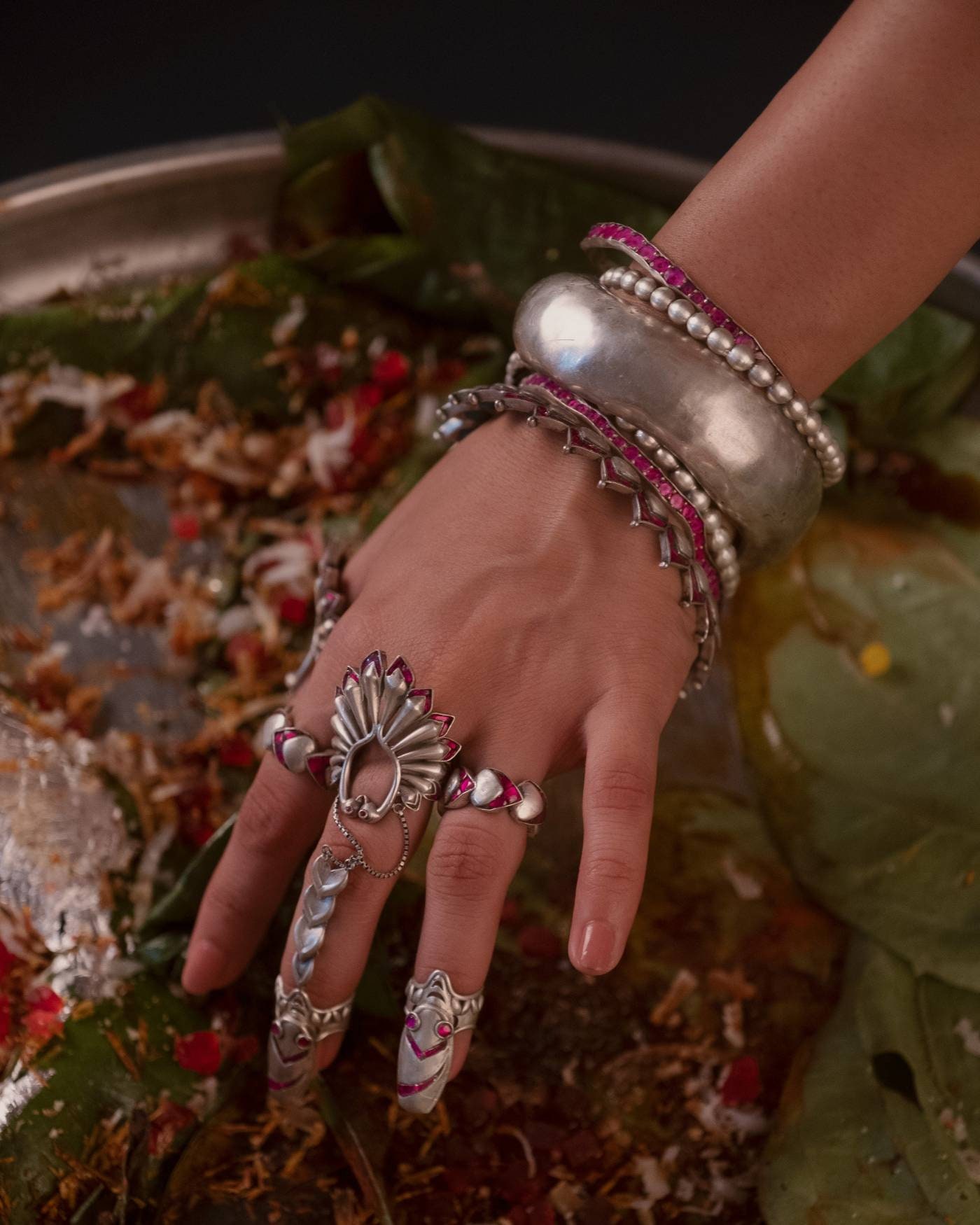 Badusha Bangle/925 Sterling Silver/Oxidised Polish/Designer/Handmade/ bracelet/Wedding Wear/unique/gift/women's jewellery/wristlet/Ethnic