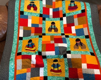 Baby Boy or Girl Quilt Pattern | Cute Western Native American Indian & Southwest Quilt Gift | Easy Bed or Wall Hanging Appliqué