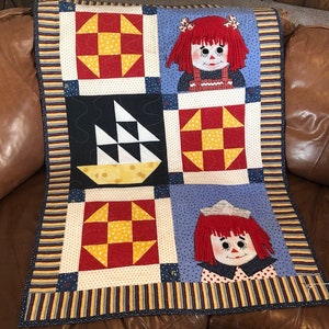 Two Little Cuties Easy Gift Bed or Wall Hanging Appliqu\u00e9 Quilt Pattern Cute Animal Themed Gift Baby Girl Monkey Quilt Pattern