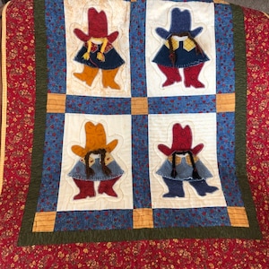Cowgirl Quilt Pattern | Cute Western Horse or Pony Gift | Easy Bed or Wall Hanging Appliqué