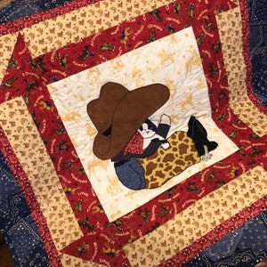 Baby Cowboy Quilt Muster Niedliches Westernpferd oder Pony Geschenk | Einfaches Bett oder Wandbehang Anfänger Appliqué Quilt Muster