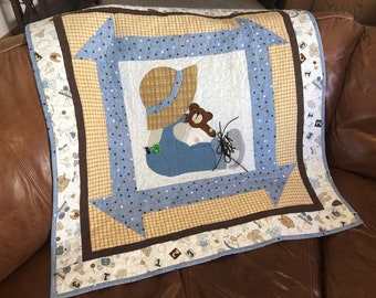 Baby Boy Quilt Pattern | Tommy Joe | Cute Little Boy Gift | Easy Bed or Wall Hanging Appliqué