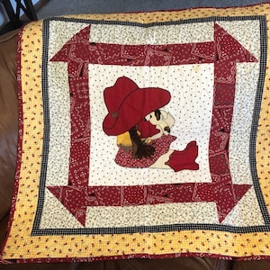 Baby Cowgirl Quilt Pattern | Dudette | Cute Western Horse or Pony Gift | Easy Bed or Wall Hanging Appliqué