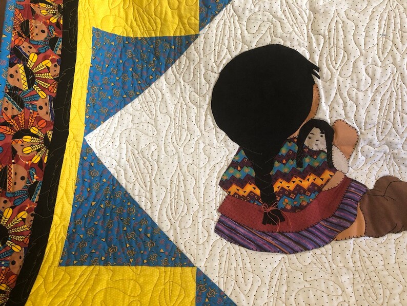 Baby Indian Quilt Pattern Morning Sun Cute Western Native American