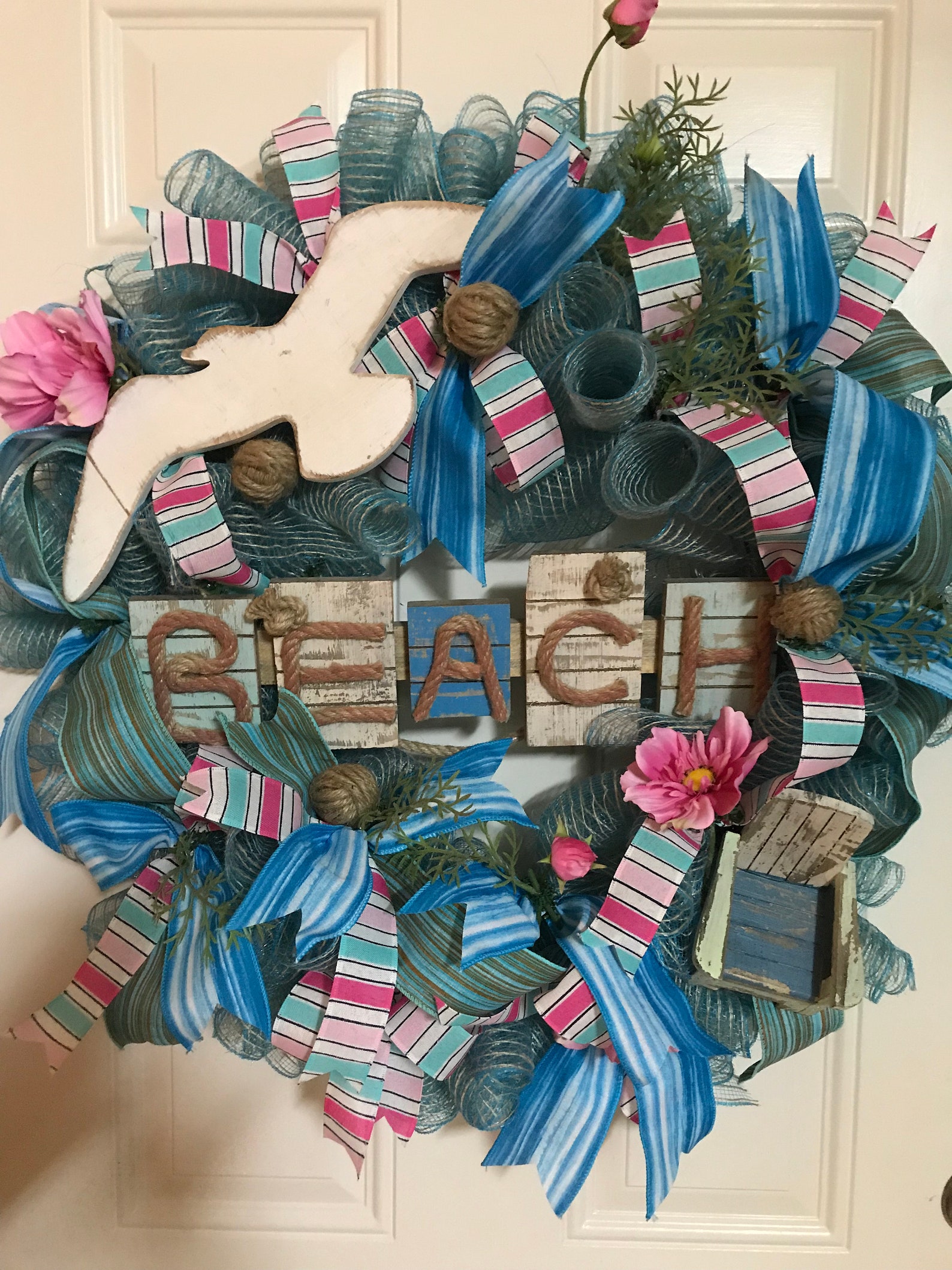 Beach Wreath Ocean Wreathsummer Wreath Front Door Wreath - Etsy UK