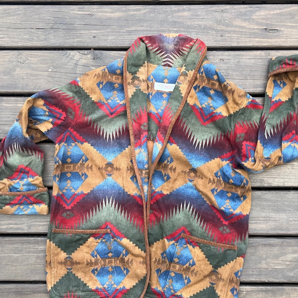 Vintage Southwestern Blazer in Brown, Blue and Red Size XL by Jones New York