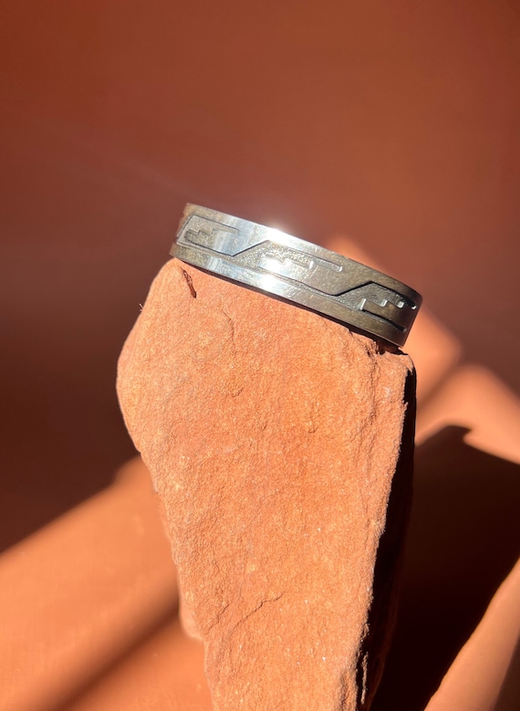 Native American Sterling Overlay Cuff | Hopi Style