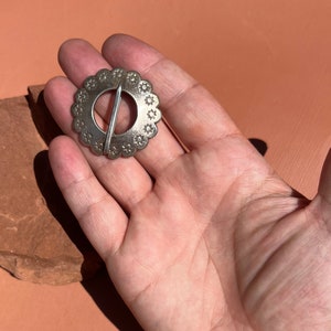 Sakta Pin Stamped Silver Baltic Sakta Fibula Brooch | 1950s Latvian Silver ...