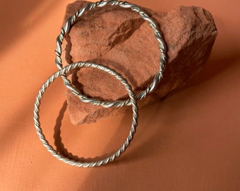 Navajo Twisted Rope Sterling Bangles | Sterling Twist Bangle