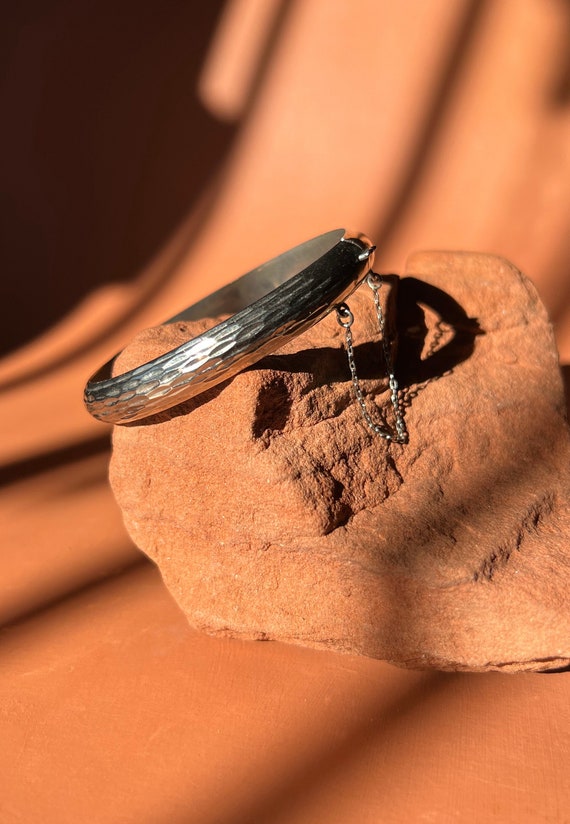 Sterling Faceted Hinge Bangle | Sterling Hinged Ba