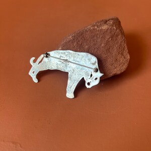 Taxco Sterling Tiger Pin Mexican Silver Tiger Brooch image 5