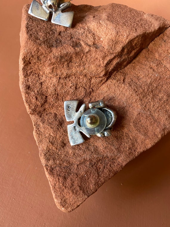 Sterling Tree Frog Earrings | Mexico Sterling Fro… - image 4