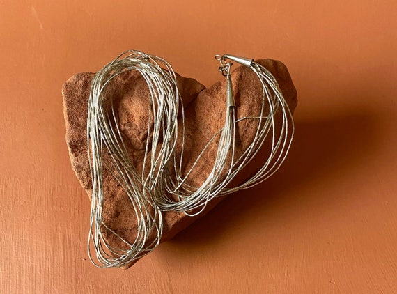 Native American Liquid Silver Multi Strand Neckla… - image 3