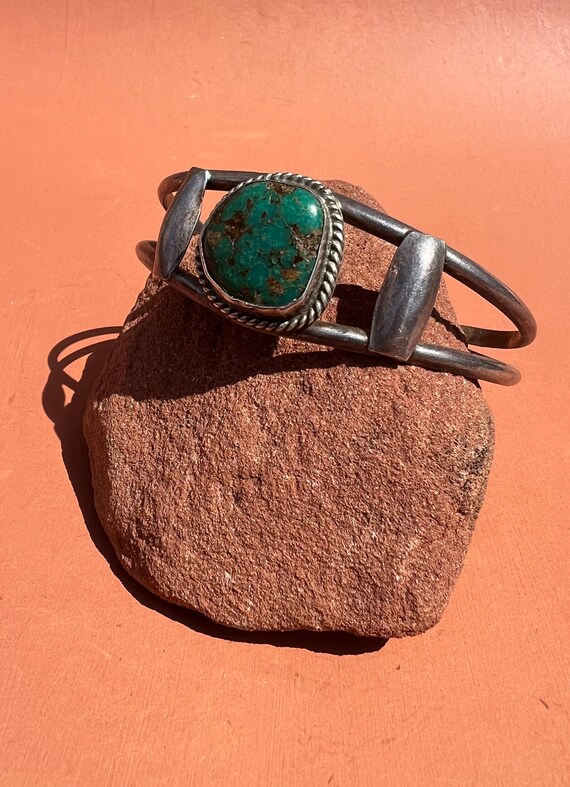 Old Pawn Green Turquoise Sterling Native American… - image 3